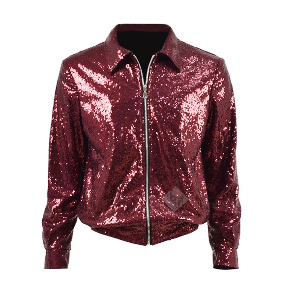 Bruno Mars Red Sequins Jacket Stage Costume for Show Cosplay Costume
