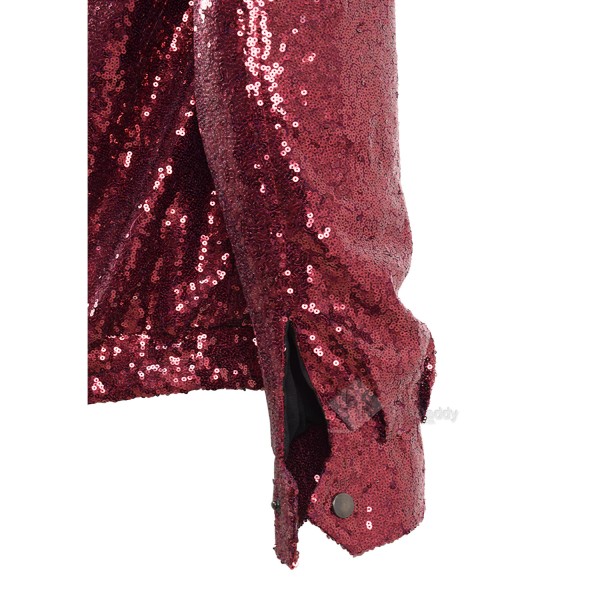 Bruno Mars Red Sequins Jacket Stage Costume for Show Cosplay Costume