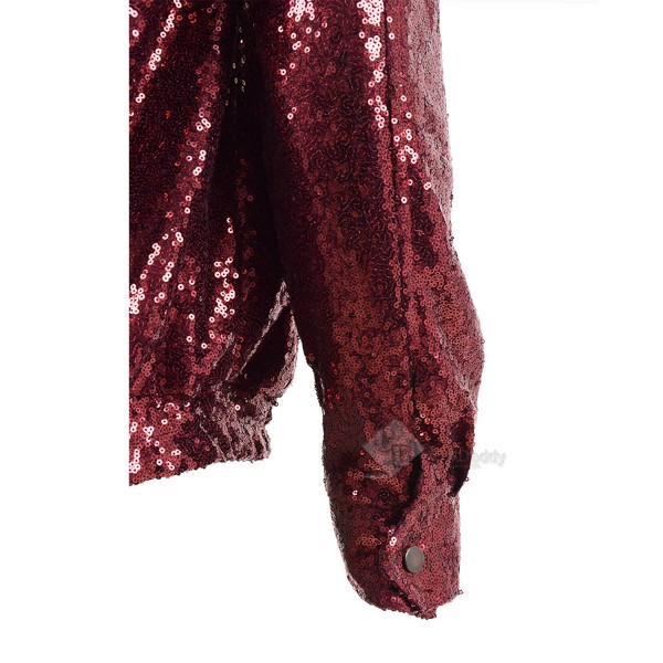 Bruno Mars Red Sequins Jacket Stage Costume for Show Cosplay Costume