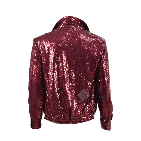 Bruno Mars Red Sequins Jacket Stage Costume for Show Cosplay Costume