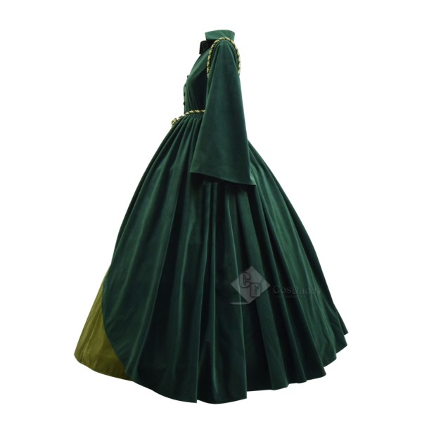 Cosdaddy Gone with the Wind Scarlett O'Hara Cosplay Green Dress Costume