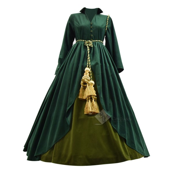 Cosdaddy Gone with the Wind Scarlett O'Hara Cosplay Green Dress Costume