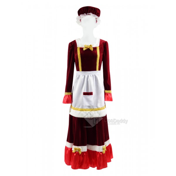 New (2018) Christmas Santa Claus Cosplay Costume Women's Party Dress