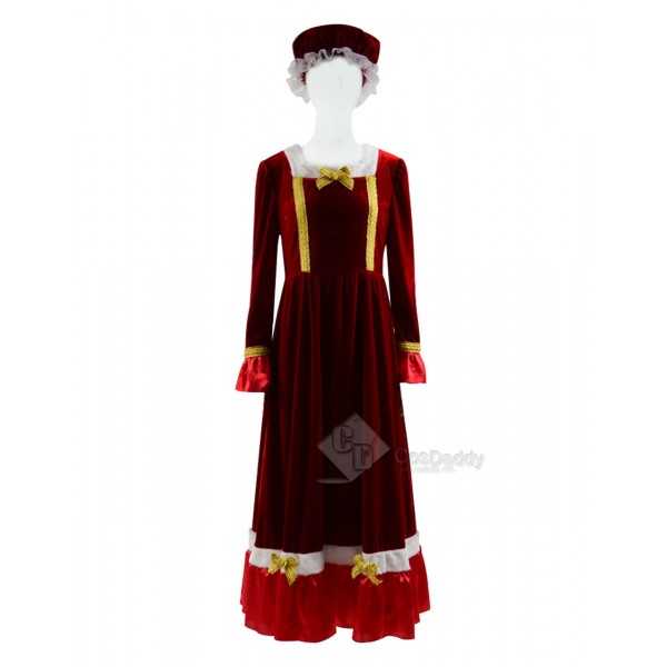 New (2018) Christmas Santa Claus Cosplay Costume Women's Party Dress