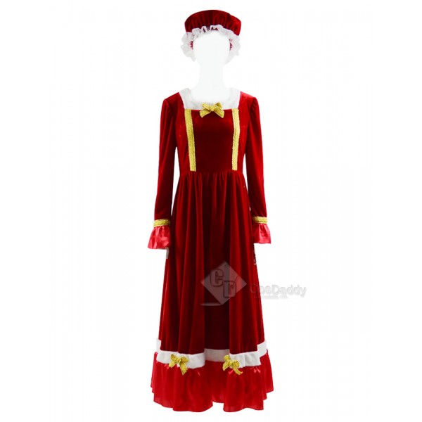 Christmas Santa Claus Cosplay Costume Women's Party Red Dress
