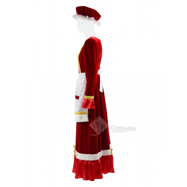 Christmas Santa Claus Cosplay Costume Women's Party Red Dress
