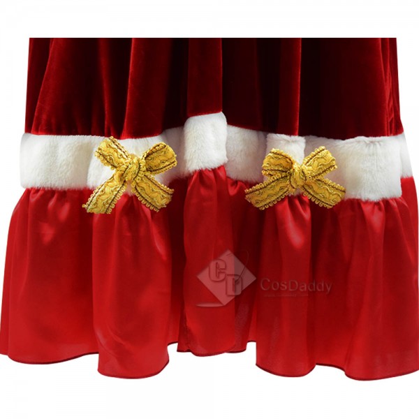 Christmas Santa Claus Cosplay Costume Women's Party Red Dress