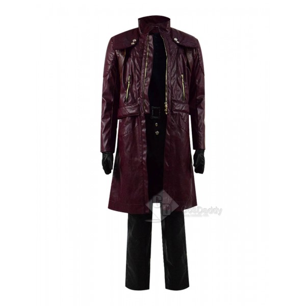 Devil May Cry V 5 DMC 5 Dante Dark Red Leather Jacket Pants Full Set Cosplay Costume