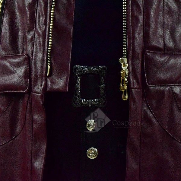 Devil May Cry V 5 DMC 5 Dante Dark Red Leather Jacket Pants Full Set Cosplay Costume