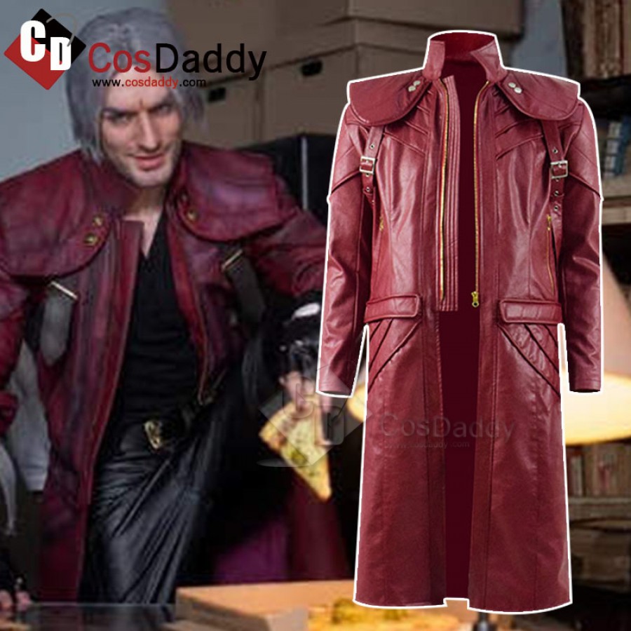 Devil May Cry Dante Cosplay Costume DMC 5 Leather Jacket Trench Coat –  Coserz