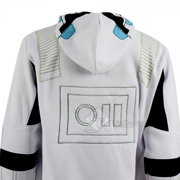 Star Wars Clone Trooper Cosplay Hoodie White Zipper Sweatshirt