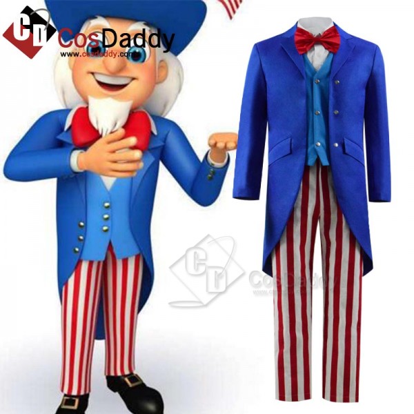 Uncle Sam Fancy Dress Stripe Suit Cosplay Costume