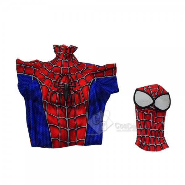 Spider-Man: Into the Spider-Verse Peter Parker Jumpsuit Mask Adult Children Cosplay Costume