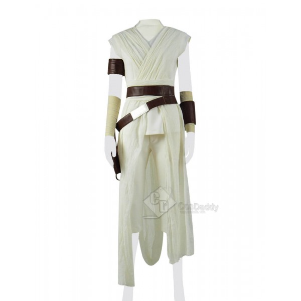 Star Wars: The Rise of Skywalker Rey Cosplay Costume White Outfit Full Set 2019