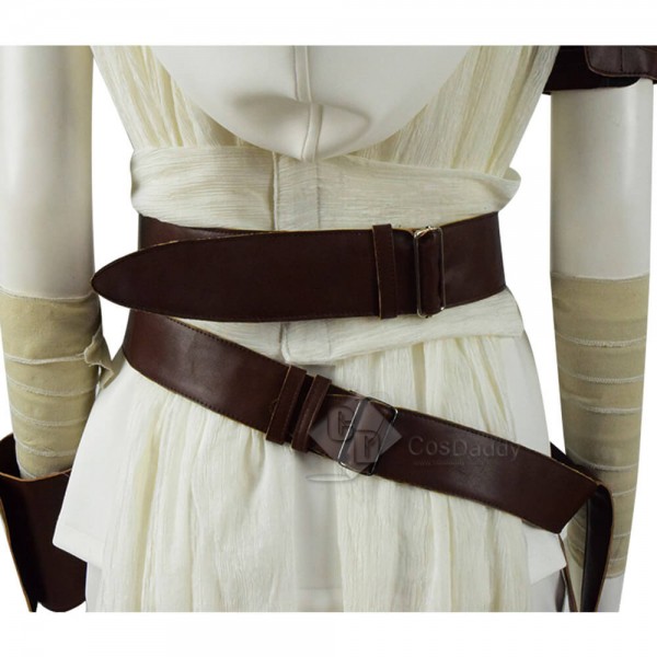 Star Wars: The Rise of Skywalker Rey Cosplay Costume White Outfit Full Set 2019