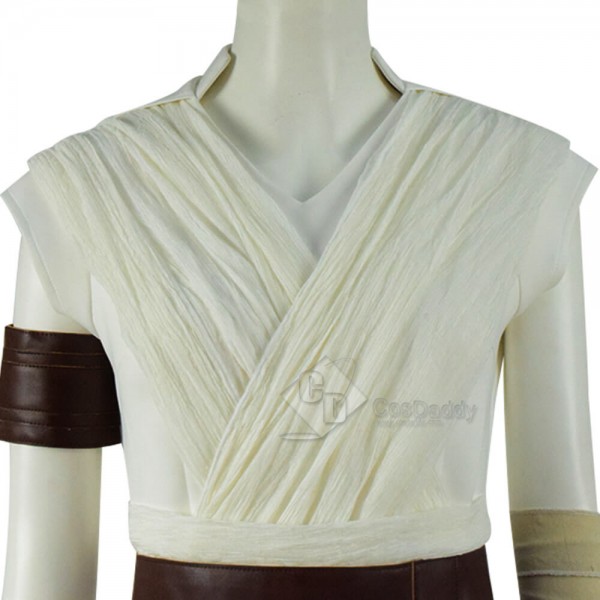 Star Wars: The Rise of Skywalker Rey Cosplay Costume White Outfit Full Set 2019