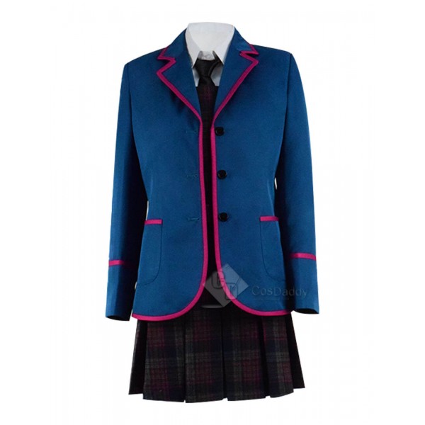 Adult The Umbrella Academy Blue School Uniform Outfit Cosplay Costume