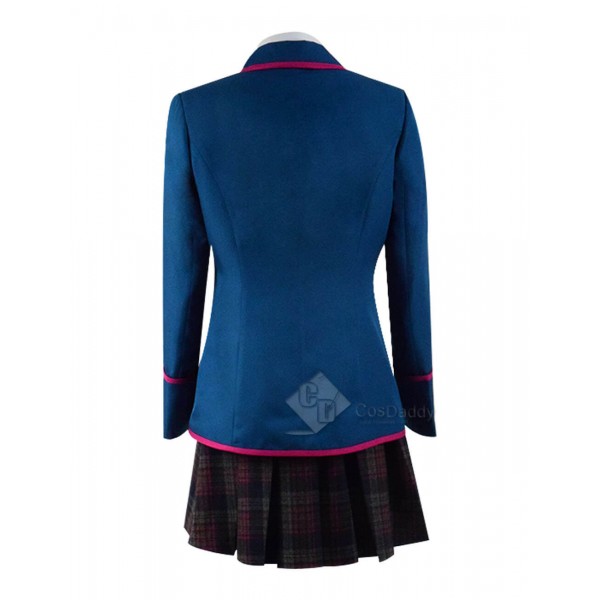 Adult The Umbrella Academy Blue School Uniform Outfit Cosplay Costume