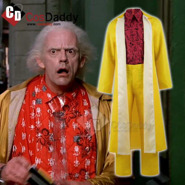 Back to the Future Part II Dr Emmett Brown Coat Full Set Cosplay Costume