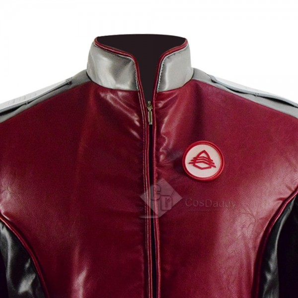 Cosdaddy The Orville Uniform Costume Red Leather Jacket Full Set Cosplay
