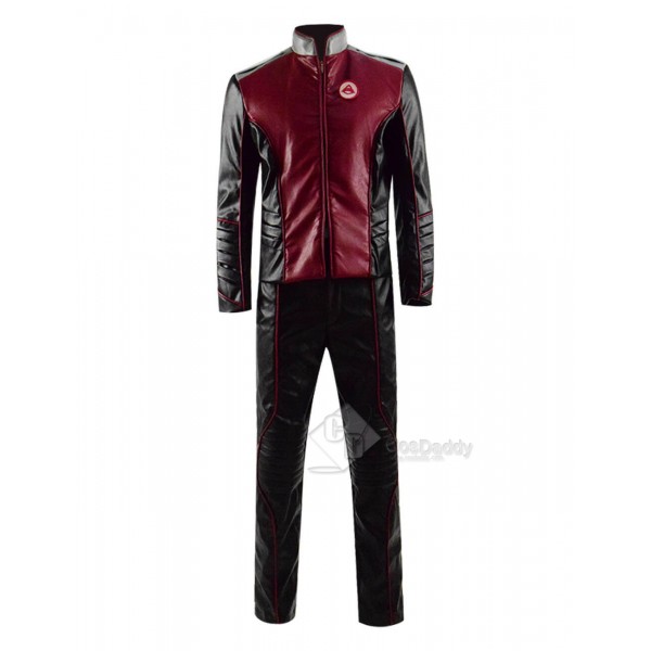 Cosdaddy The Orville Uniform Costume Red Leather Jacket Full Set Cosplay