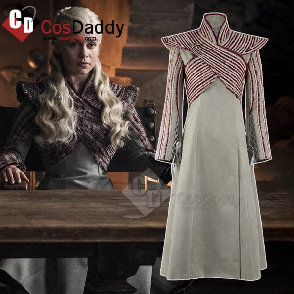Game of Thrones Season 8 Mother of Dragons Daenerys Targaryen Dress Cape Cosplay Costume