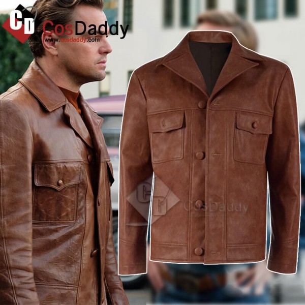 2019 Rick Dalton Once Upon A Time In Hollywood Brown Leather Blazer Jacket