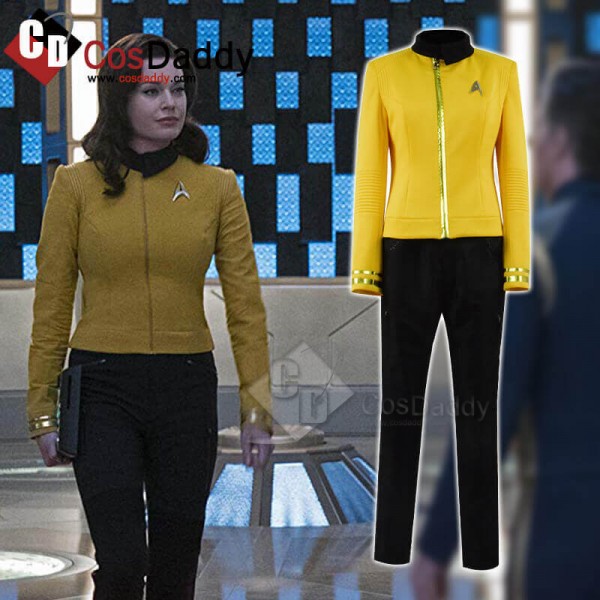 Women Star Trek Discovery Uniform Yellow Cosplay C...