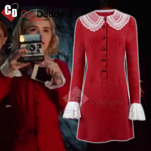 The Chilling Adventures of Sabrina Red Dress Cosplay Halloween Costume