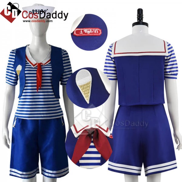 Stranger Things Robin Scoops Ahoy Cosplay Costumes...