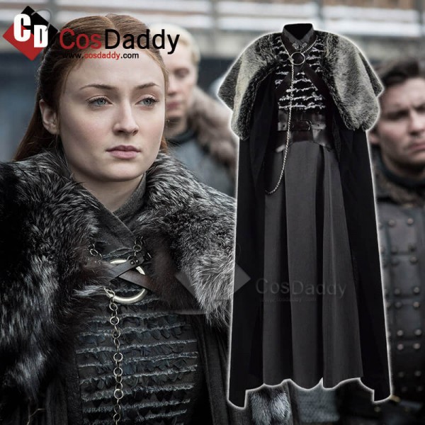 Game of Thrones Sansa Stark Dress Cape Clock Cospa...