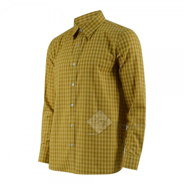 New Arrivals Cotton Yellow Plaid Shirt For Sale Co...