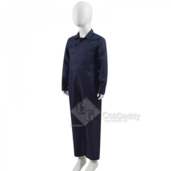 Michael Myers Horror Killer Cosplay Costume Dark Blue Jumpsuit For Kids