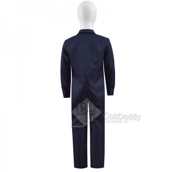 Michael Myers Horror Killer Cosplay Costume Dark Blue Jumpsuit For Kids