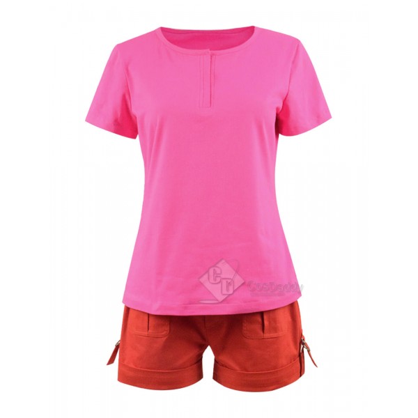 Dora the Explorer Dora and the Lost City of Gold Shirt Short Cosplay Costume For Adults