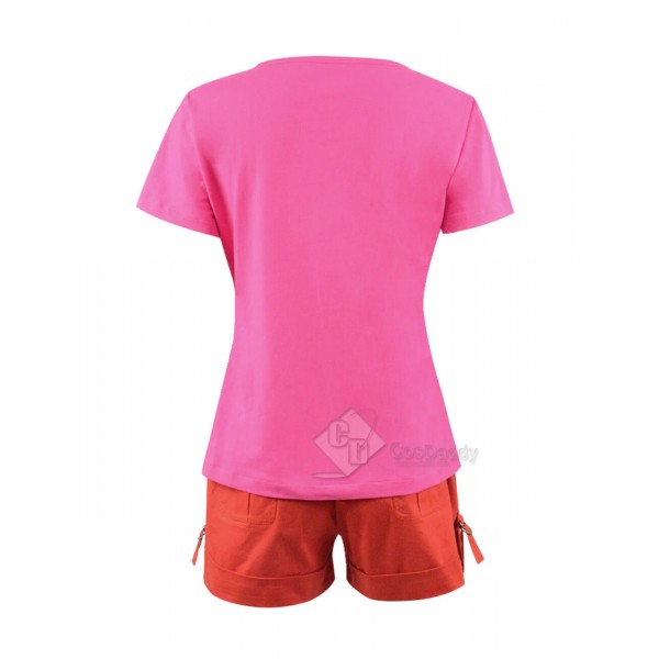 Dora the Explorer Dora and the Lost City of Gold Shirt Short Cosplay Costume For Adults