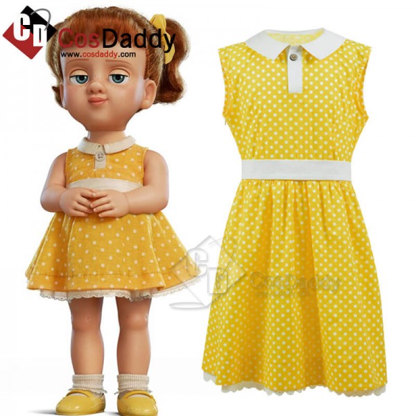 Disney Toy Story 4 Gabby Gabby Yellow Dress Cosplay Costume For Kids