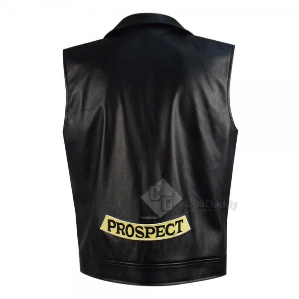 New Mayans MC Ezekiel Reyes Black Leather Vest Cosplay Costume