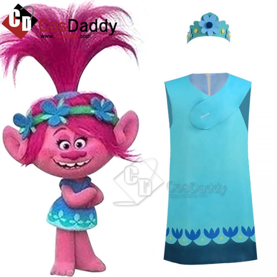 Trolls World Tour Child Women Princess Cosplay Troll Poppy Dress