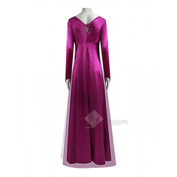 Disney Frozen 2 Elsa Dress Snow Queen Purple Cosplay Costume