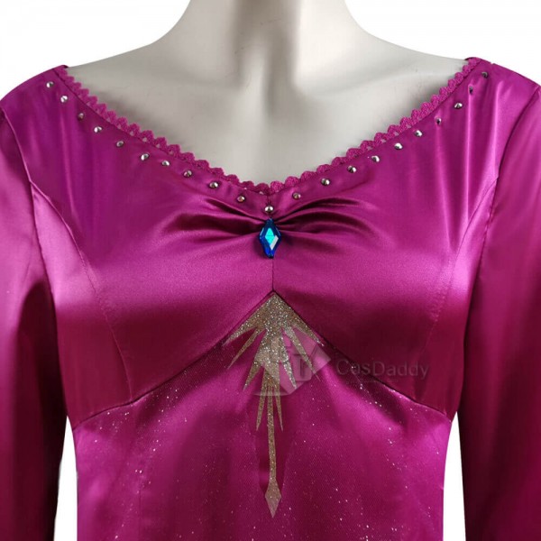 Disney Frozen 2 Elsa Dress Snow Queen Purple Cosplay Costume