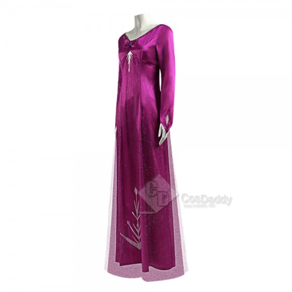 Disney Frozen 2 Elsa Dress Snow Queen Purple Cosplay Costume