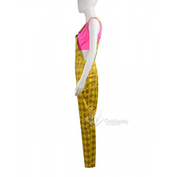 2020 DC Birds of Prey Harley Quinn Yellow Jumpsuit Shirt Cosplay Costume