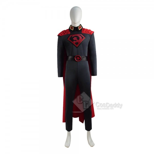 DC Comics Superman Red Son Costume Spandex Suit Cosplay With Cape