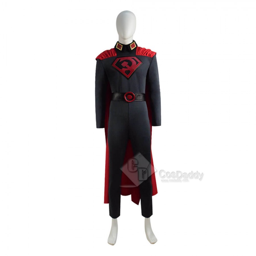 DC Comics Superman Red Son Costume Spandex Suit Cosplay With Cape