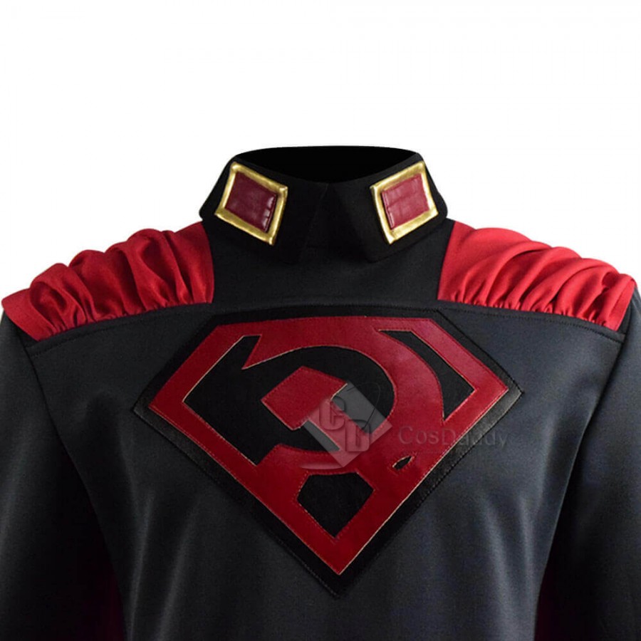 DC Comics Superman Red Son Costume Spandex Suit Cosplay With Cape