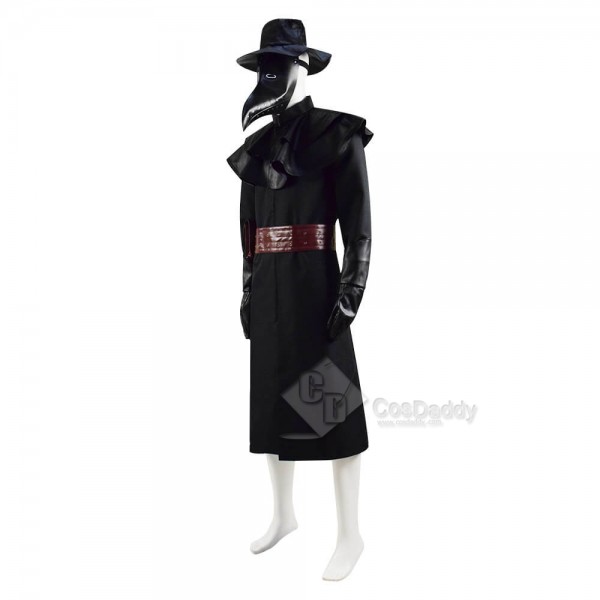 Halloween Plague Doctor Costume Outfit Cosplay Beak Mask Hat for sale