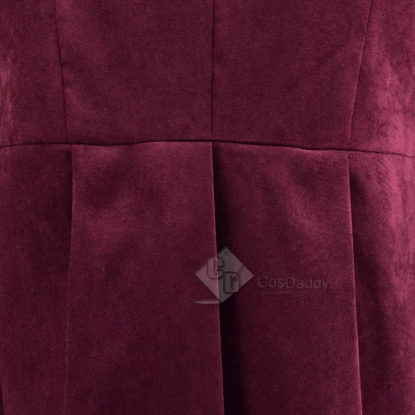 Fourth 4th Doctor Velvet Trench Coat Burgundy Dr. Cosplay Costume