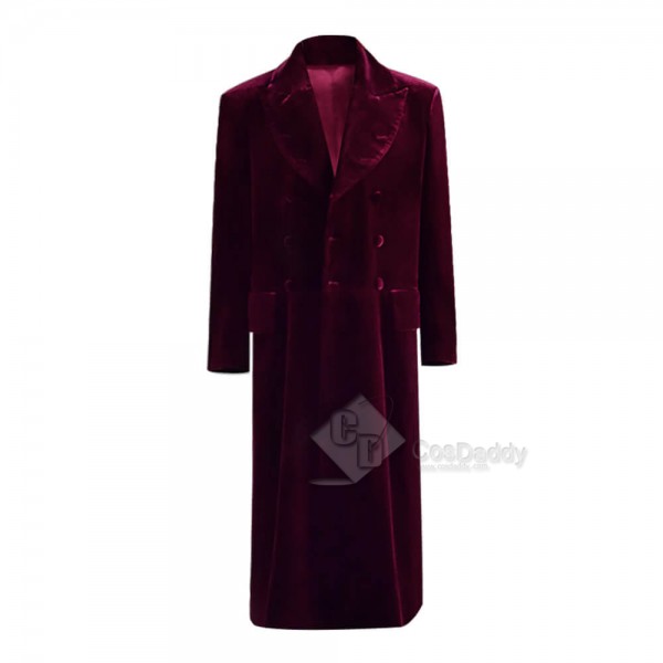 Doctor Who 4th Doctor Coat Double Breasted Velvet Cosplay Costume for Sale