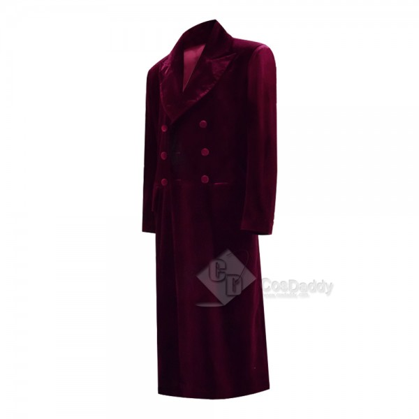 Doctor Who 4th Doctor Coat Double Breasted Velvet Cosplay Costume for Sale